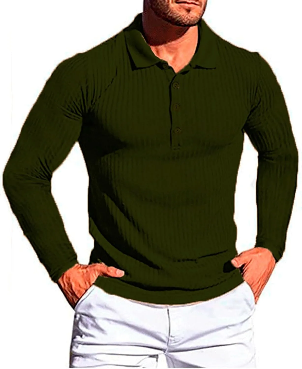 

Мужская футболка с длинным рукавом Stretch Button Down evzosrz