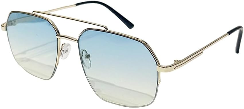 

Металлические солнцезащитные очки с двойной дужкой для мужчин и женщин, винтажные солнцезащитные очки для женщин, модные очки для вождения, защита от ультрафиолета UV400 TKKTLLT, Gold Blue Yellow