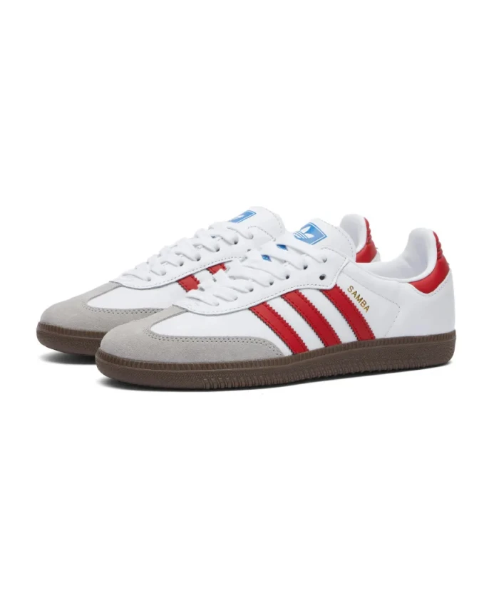 Самба и бело-алые кроссовки Adidas Originals, мультиколор — фото 2
