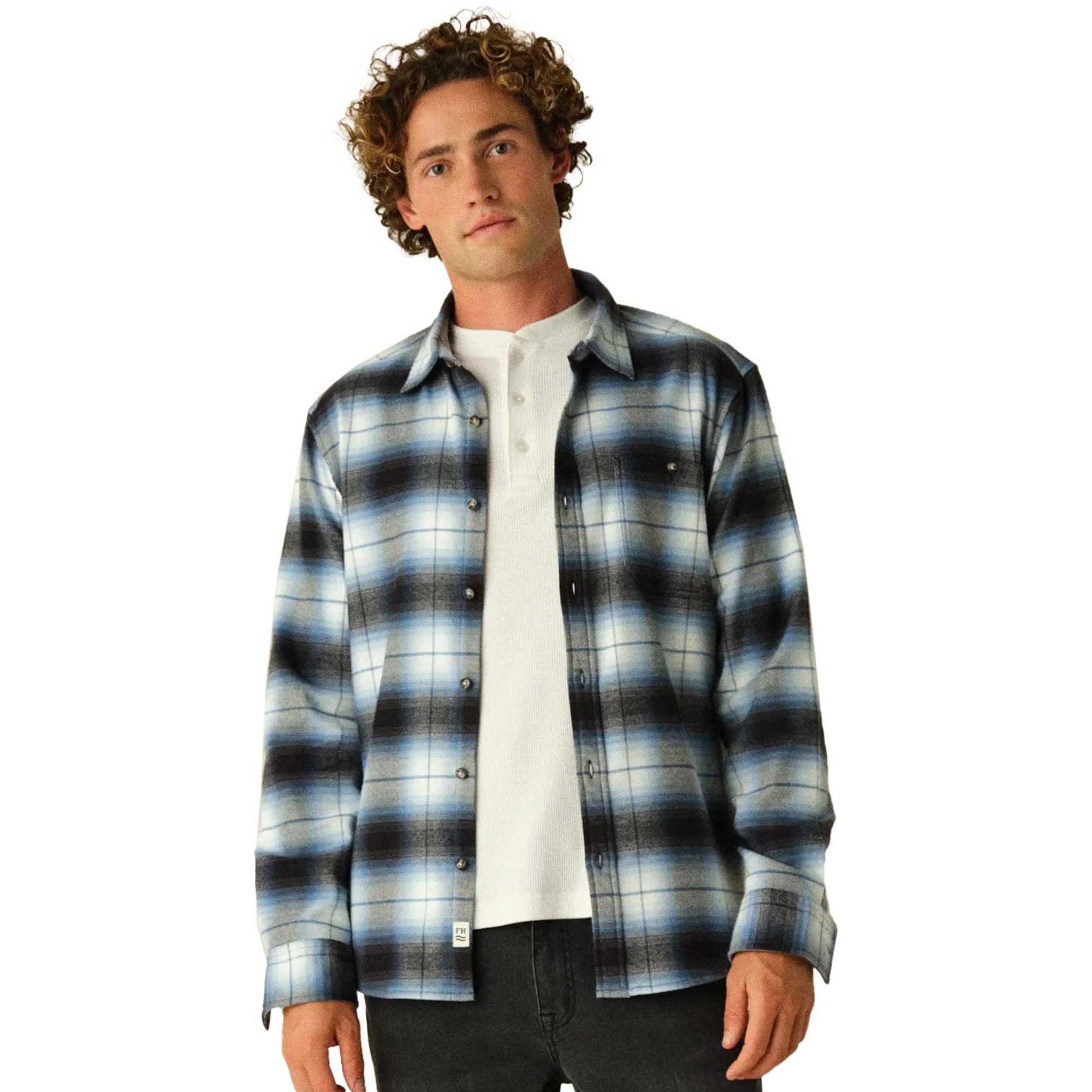 

Мужская легкая фланелевая рубашка "Морской берег" Fair Harbor, Smooth Blue Plaid