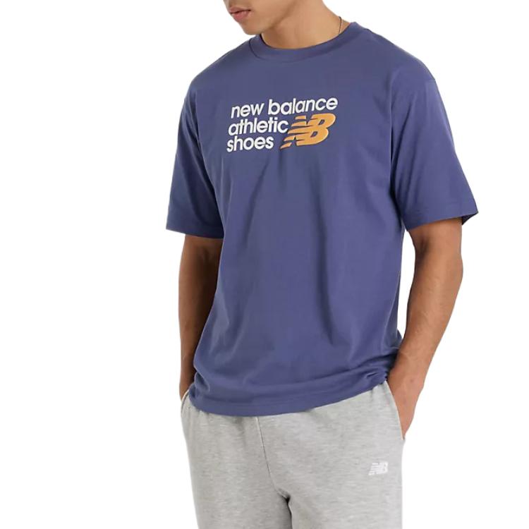 

New Balance Футболка мужская синяя, Синий, New Balance Футболка мужская синяя