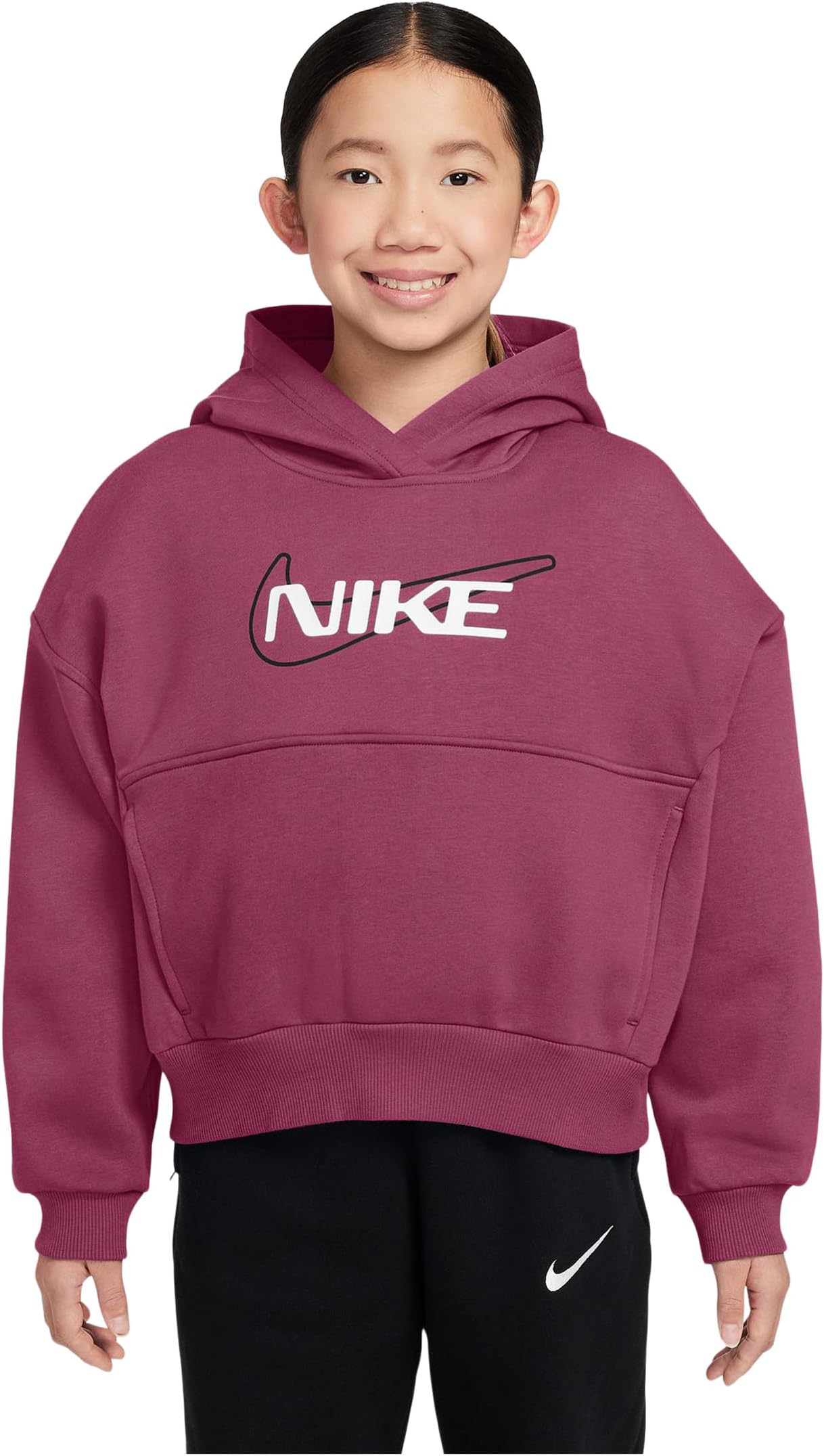 

Худи Nike Kids Sportswear Club Fleece Oversized Hoodie, цвет Sweet Beet