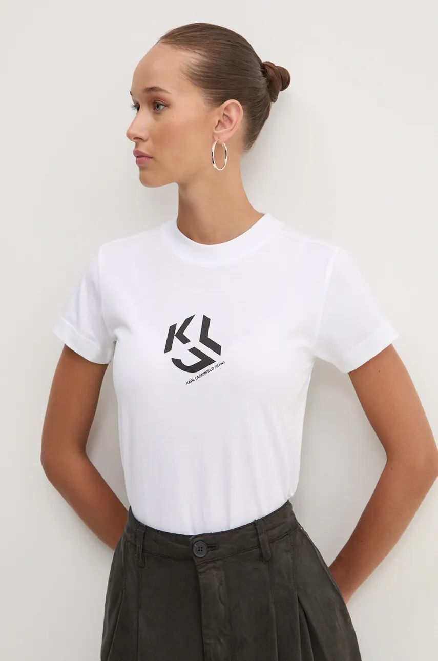 

Хлопковая футболка Karl Lagerfeld Jeans, белый