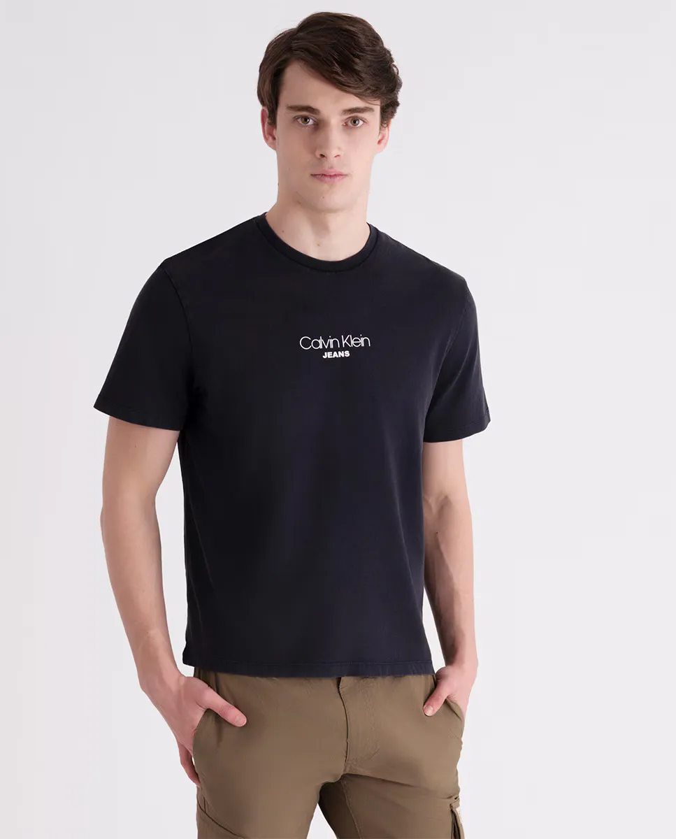 

Мужская футболка с короткими рукавами и логотипом Calvin Klein Jeans, чёрный