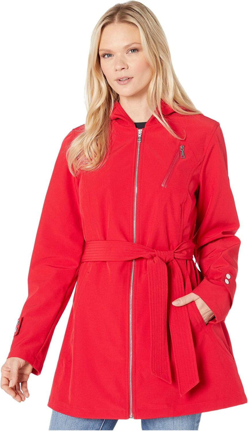 

Куртка Vince Camuto Hooded and Belted Jacket V10713-ZA, цвет Scarlet