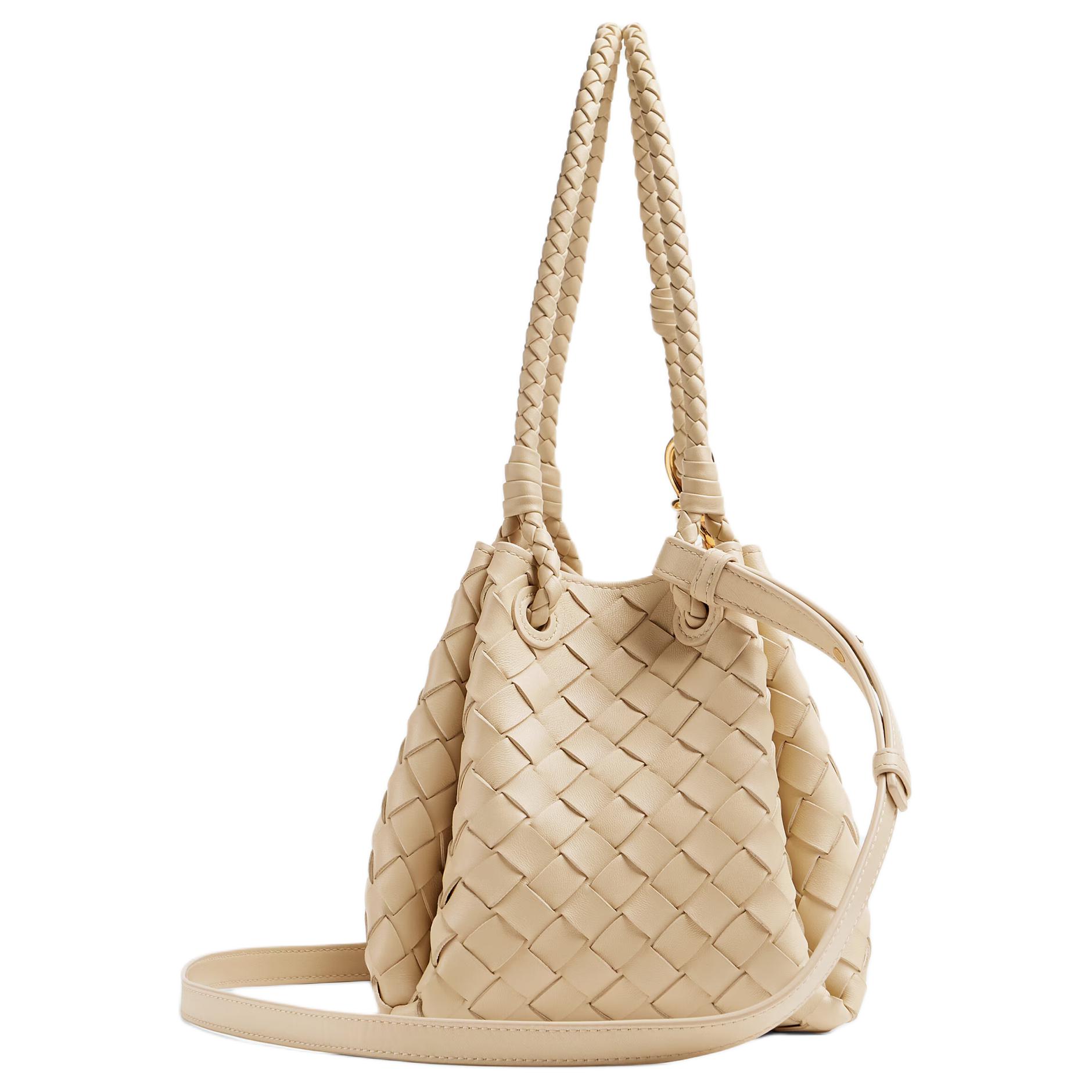 Bottega Veneta Женская сумка через плечо из лайки Parachute цвета соломенно-желтого — фото 2