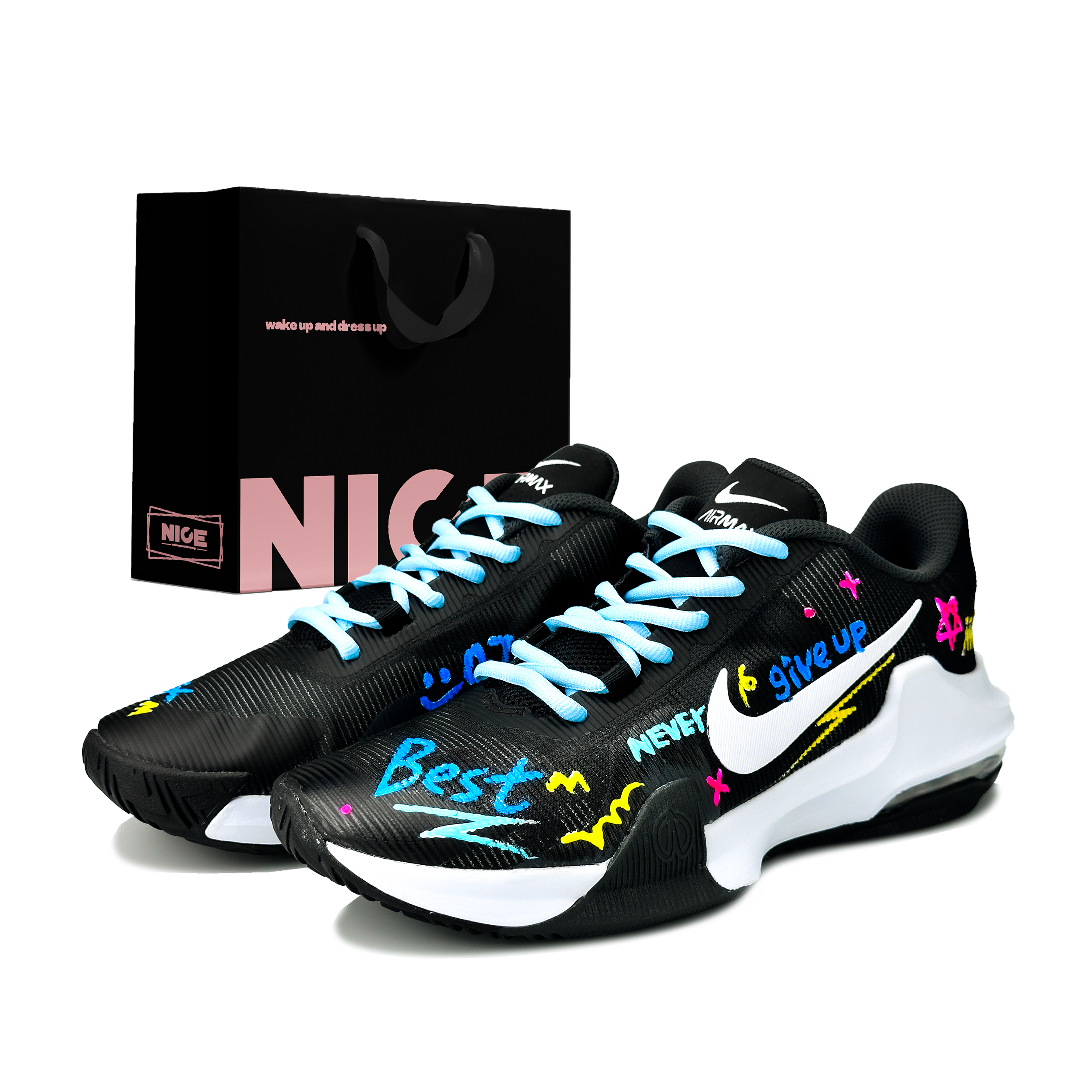 

Nike Баскетбольные кроссовки Air Max Impact 4 с низким верхом, устойчивые к истиранию, мужские, черно-белые