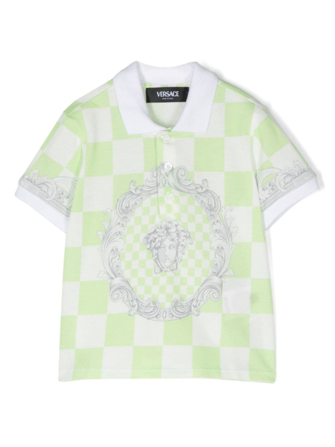 

Рубашка поло с принтом Medusa Contrasto Versace Kids, зеленый