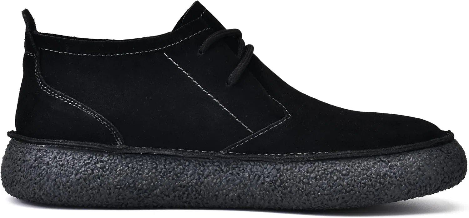 Мужские ботинки JIONS Desert Chukka на шнуровке, замшевые, с круглым носком и платформой, Black — фото 2