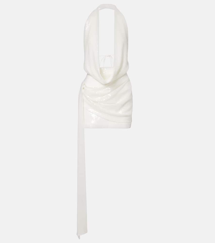 

Свадебное мини-платье с пайетками и открытой спиной Alex Perry, White