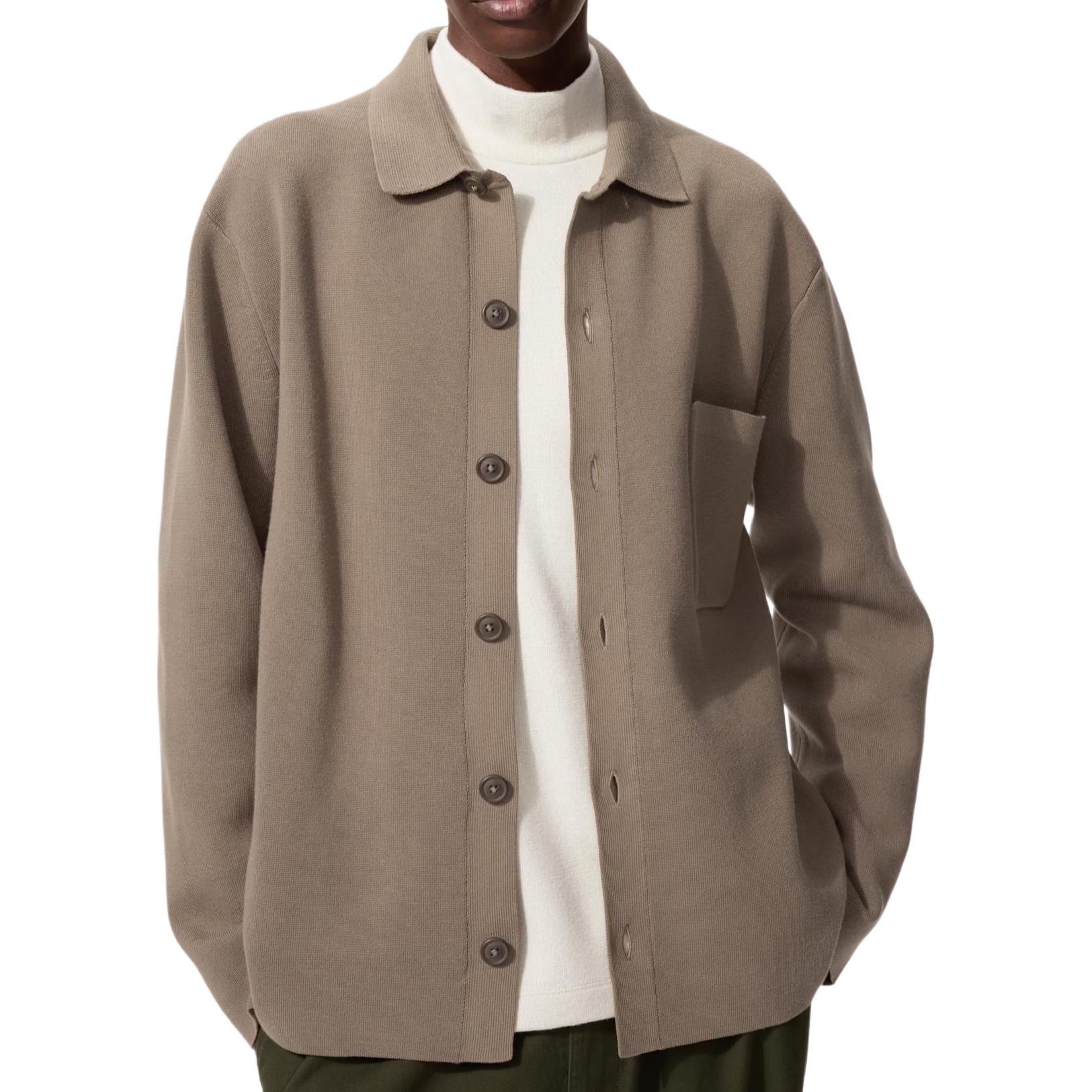 

UNIQLO Трикотажный свитер мужской бежевый