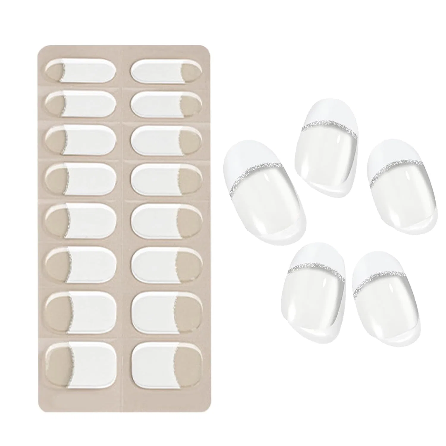 Полуотвержденные гель-лаковые полоски для французского маникюра Generisch