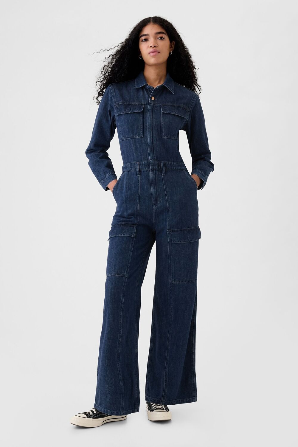 

Джинсовый комбинезон карго Gap, синий