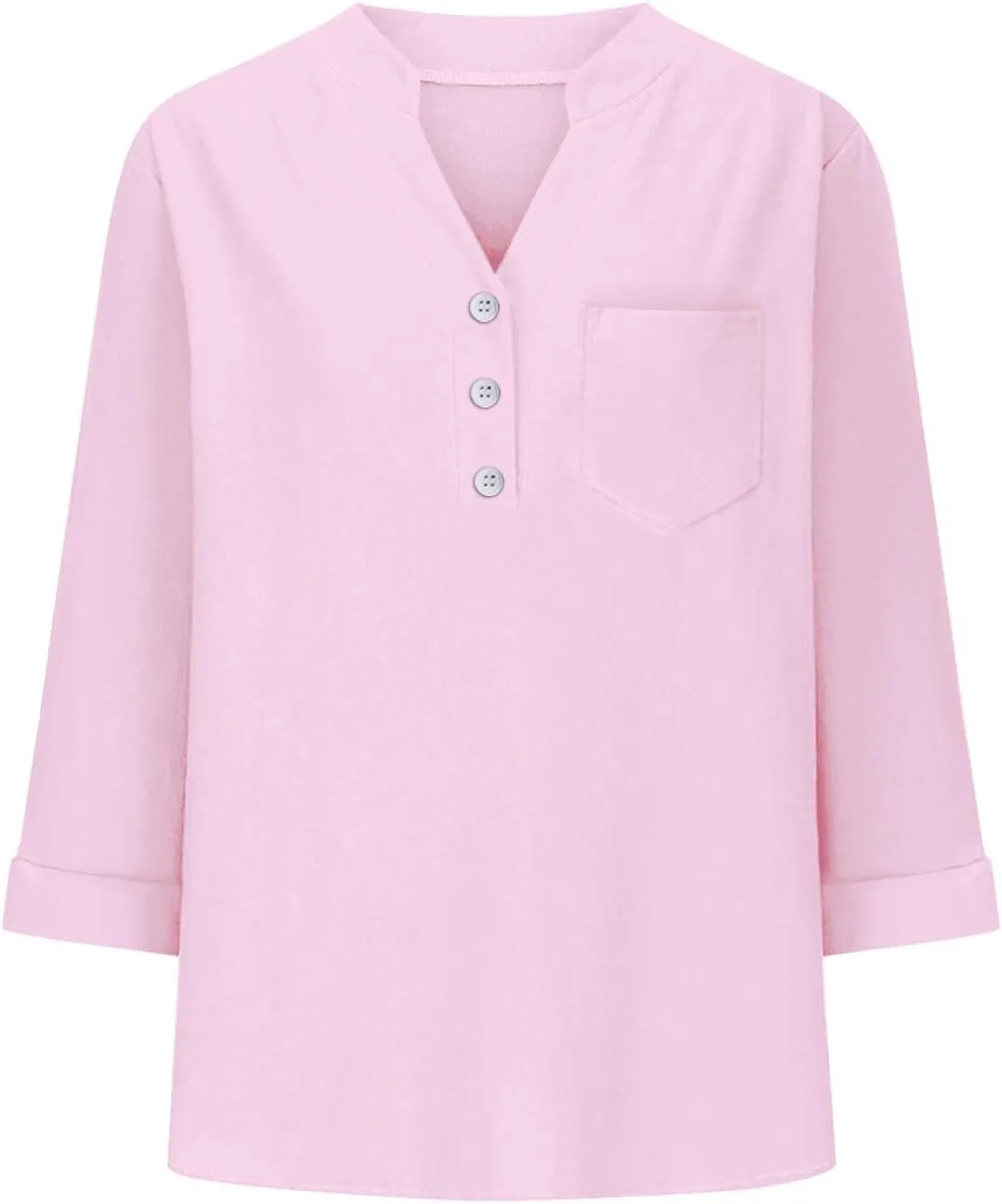 Блуза свободная Button-Down Shirt, розовый — фото 4