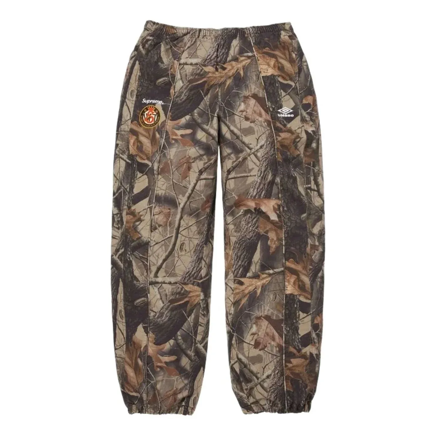 Футболка и спортивные брюки Supreme x Umbro SS26 Cotton Rips 'Realtree Hardwoods Camo', мультиколор