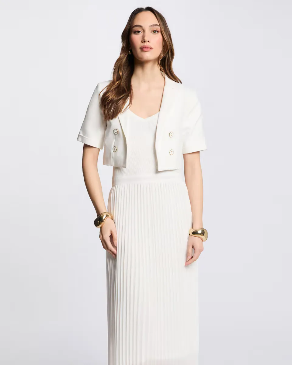 

Однотонное женское болеро с коротким рукавом Morgan, белый