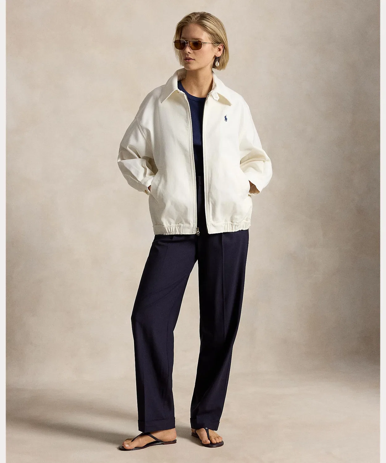 Двусторонняя хлопковая куртка Polo Ralph Lauren оверсайз, натуральный — фото 3