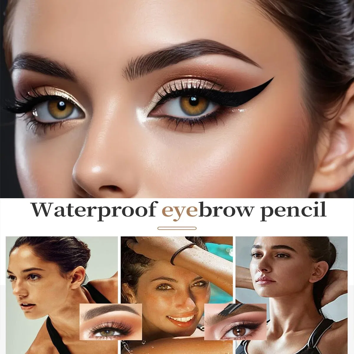 Водостойкий карандаш для бровей Microblading с 4 микро-наконечниками Comioke, 01# Light Brown — фото 4
