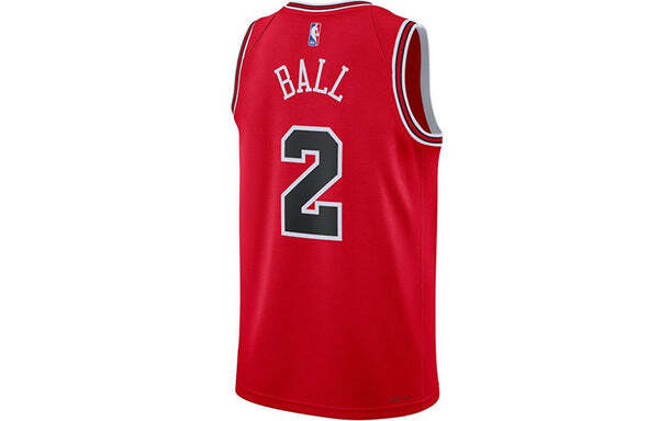 Майка Nike x NBA DRI-FIT Chicago Bulls Lonzo Ball Jerseys 'Red', красный — фото 2