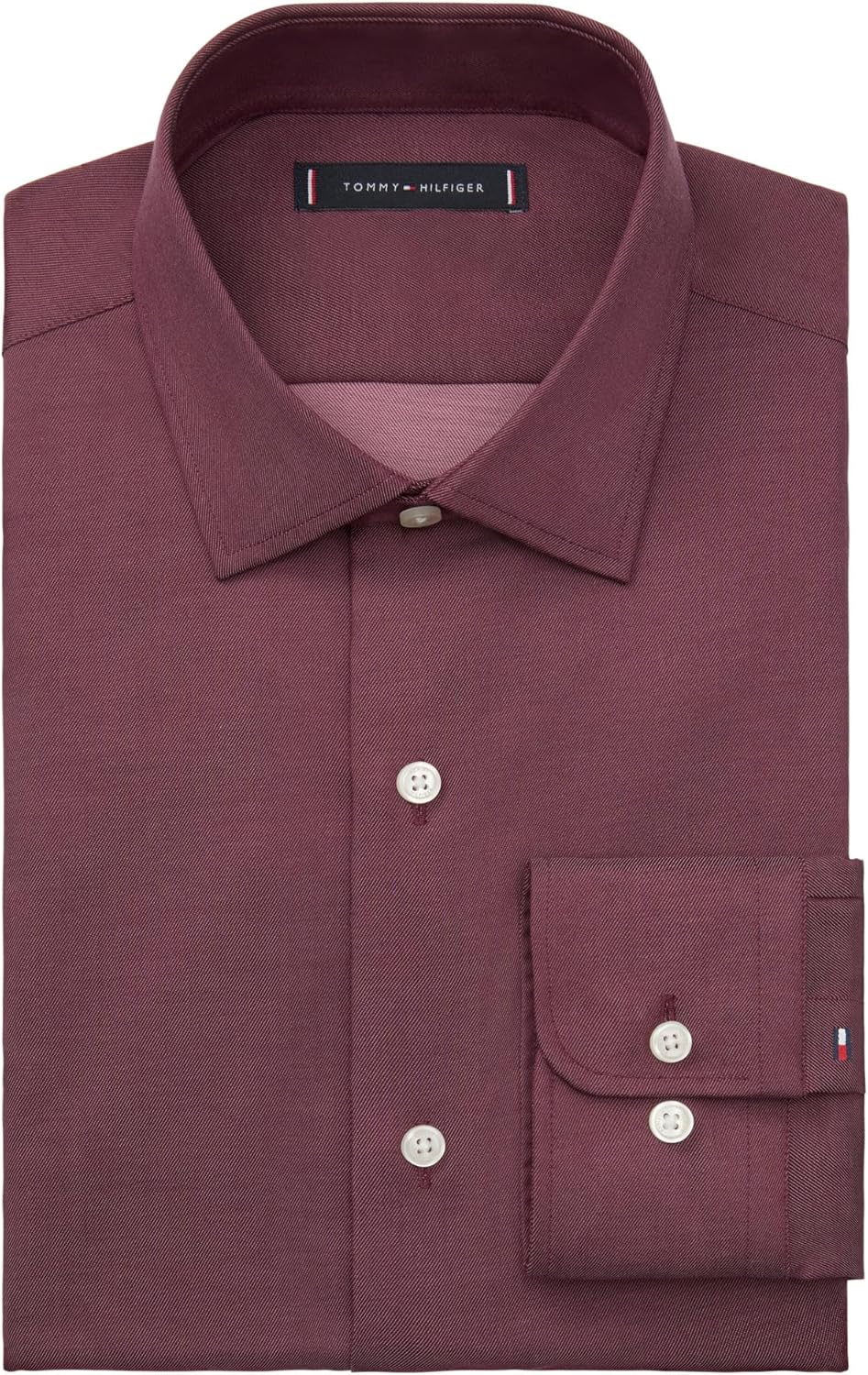 Мужская классическая рубашка Tommy Hilfiger Essentials, темно-бордовый — фото 3
