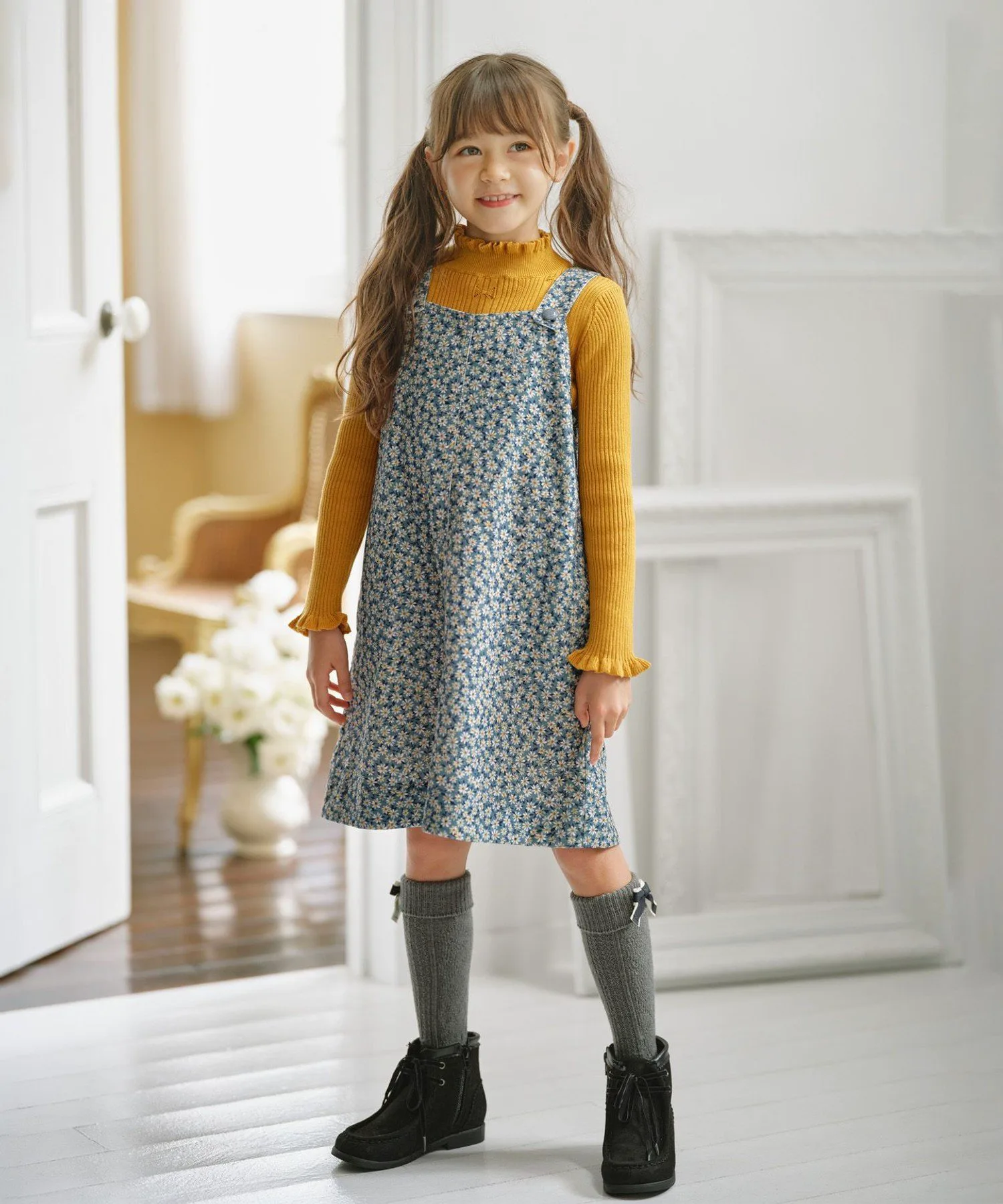 Свитер [110-140 см] Вязание в рубчик Kids Suite, Marigold type [040] — фото 3