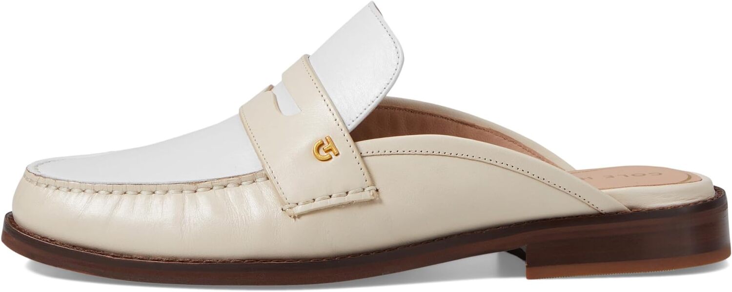Лоферы Cole Haan Lux Pinch Penny Mule, цвет Sandollar Leather/White Leather — фото 4