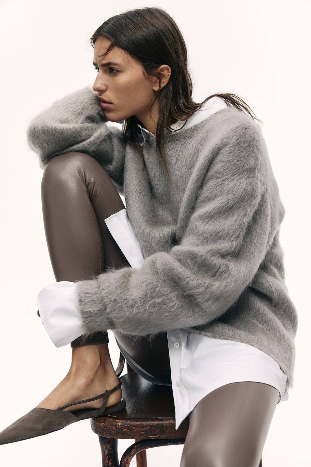 

Леггинсы с покрытием H&M, коричневый