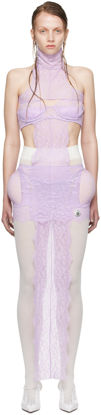 

Фиолетовое мини-платье Shayne Oliver Edition Jean Paul Gaultier