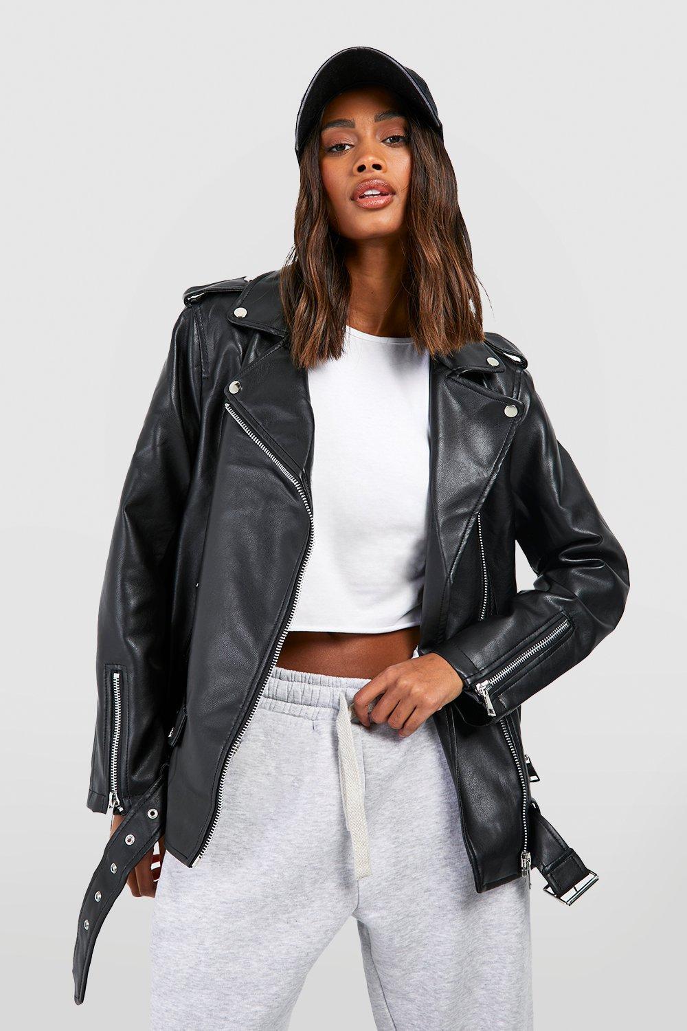 

Байкерская куртка оверсайз boohoo, черный
