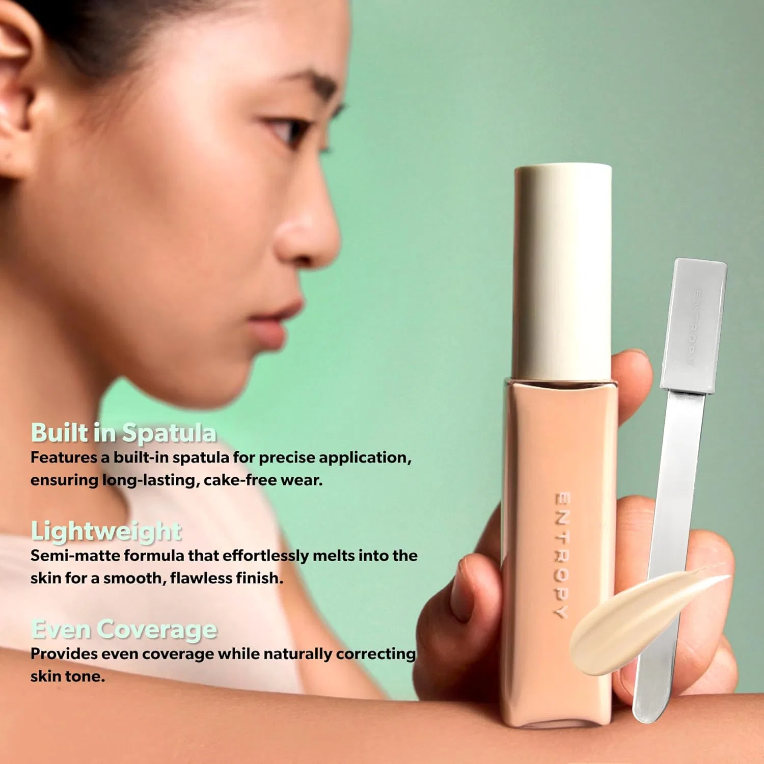 Тональное средство Entropy Make Up ORGANZA FIT Spatula Foundation, оттенок #25.3, 1.41 унции — фото 4