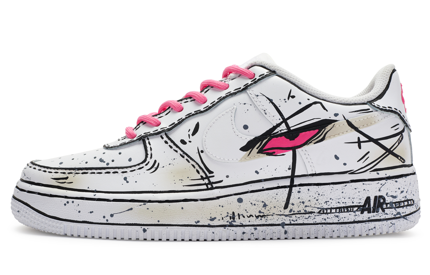 

Мужские кроссовки для скейтбординга Nike Air Force 1, Dark Obsidian/Fierce Pink/White