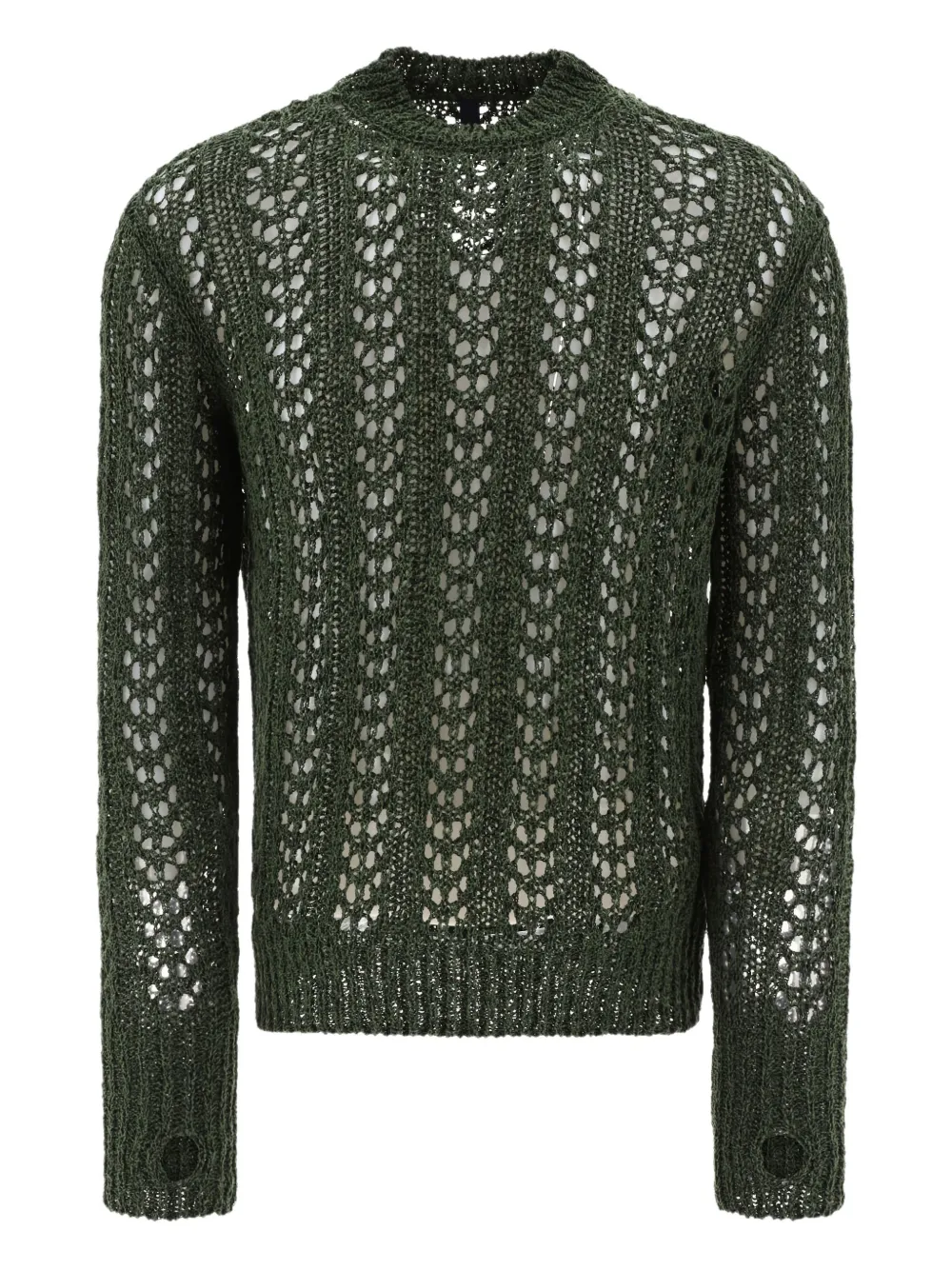

Ажурный свитер с круглым вырезом Jean-Luc A. Lavelle, зеленый