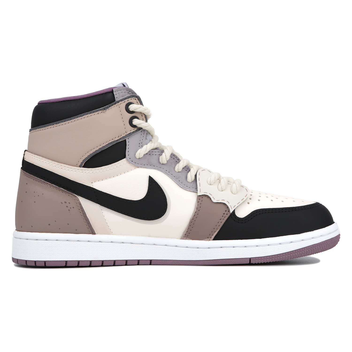 Кроссовки Air Jordan 1 Vintage Basketball Shoes Unisex High-top Black/Brown/White, черный/белый/коричневый — фото 2
