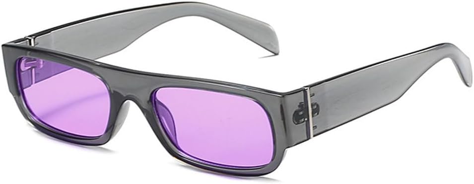 

Солнцезащитные очки MUTYNE в винтажном прямоугольном стиле для женщин, модные очки квадратной формы для мужчин, классические панк-очки с защитой от УФ-излучения UV400, C3gray-purple