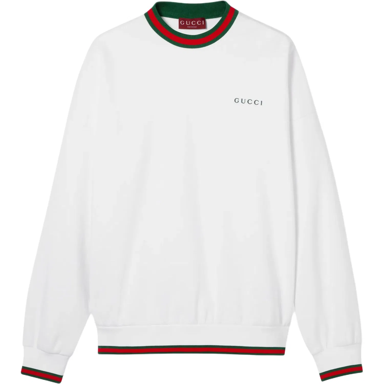 Свитшот GUCCI хлопковый пике, минималистичный дизайн, белый