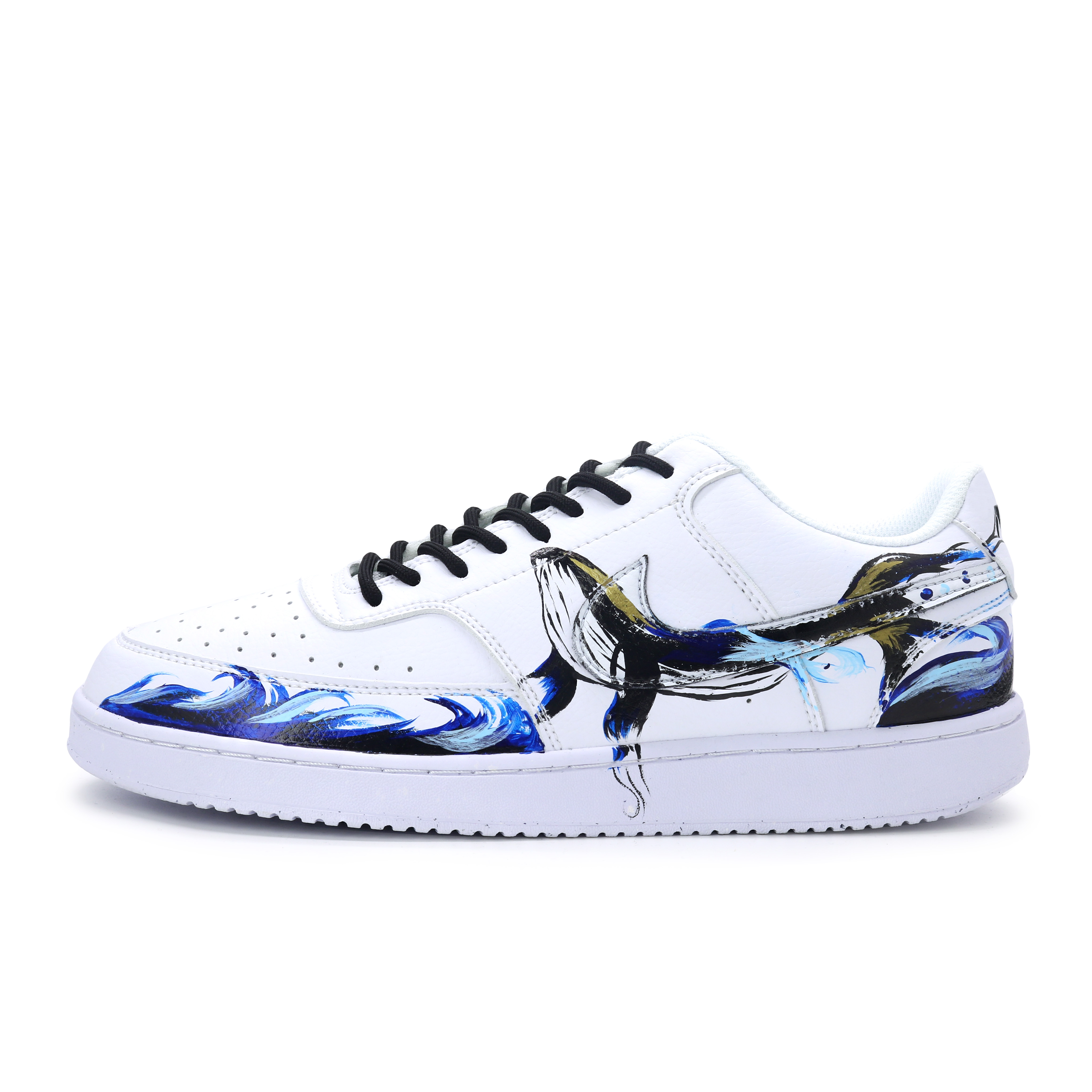 

Nike Кроссовки для скейтбординга Court Vision 1, мужские, низкие, синие/белые/черные/золотые