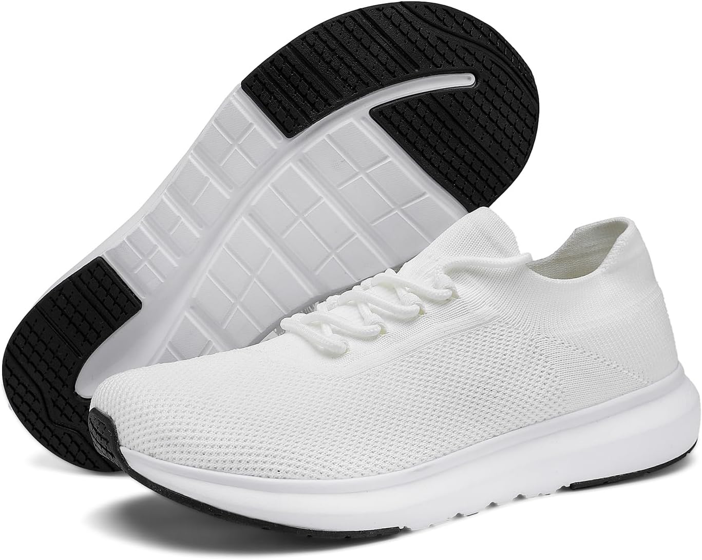 

Мужские кроссовки с широкой посадкой на шнуровке - легкие прогулочные туфли с широкой носочной частью, дышащие спортивные повседневные туфли Suehumbe, белый