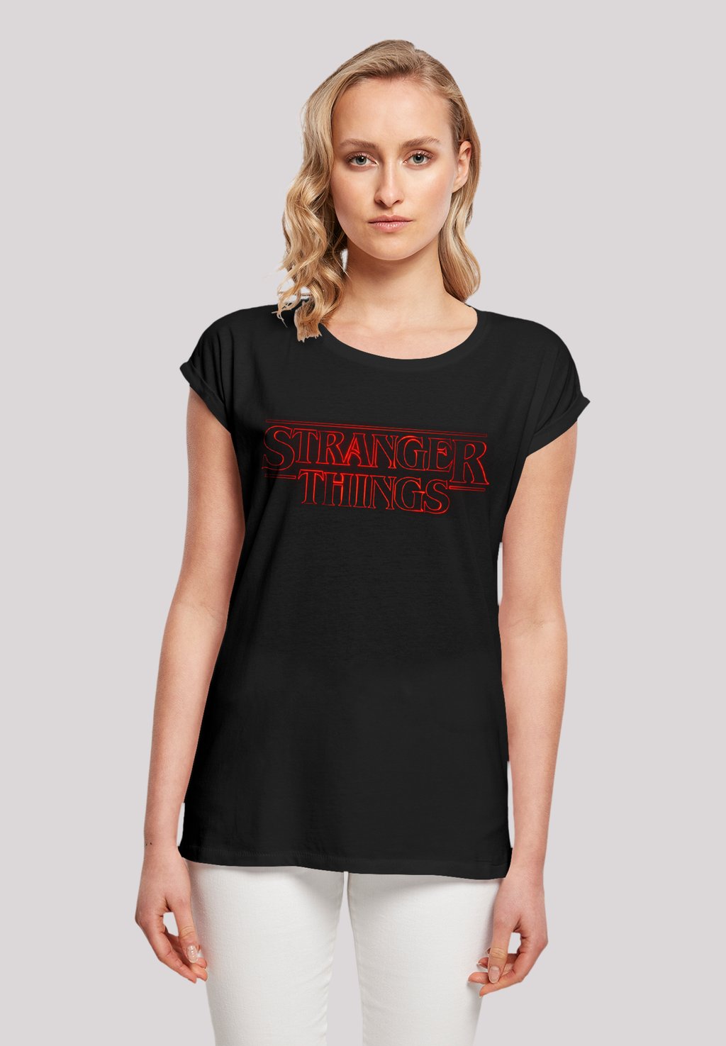 

Футболка с принтом STRANGER THINGS GLOW LOGO NETFLIX TV SERIES F4NT4STIC, черный