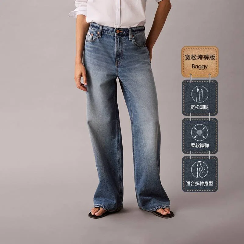 Джинсы женские YMM Denim Blue moderate wide leg Calvin Klein, YMM-Denim Blue — фото 4