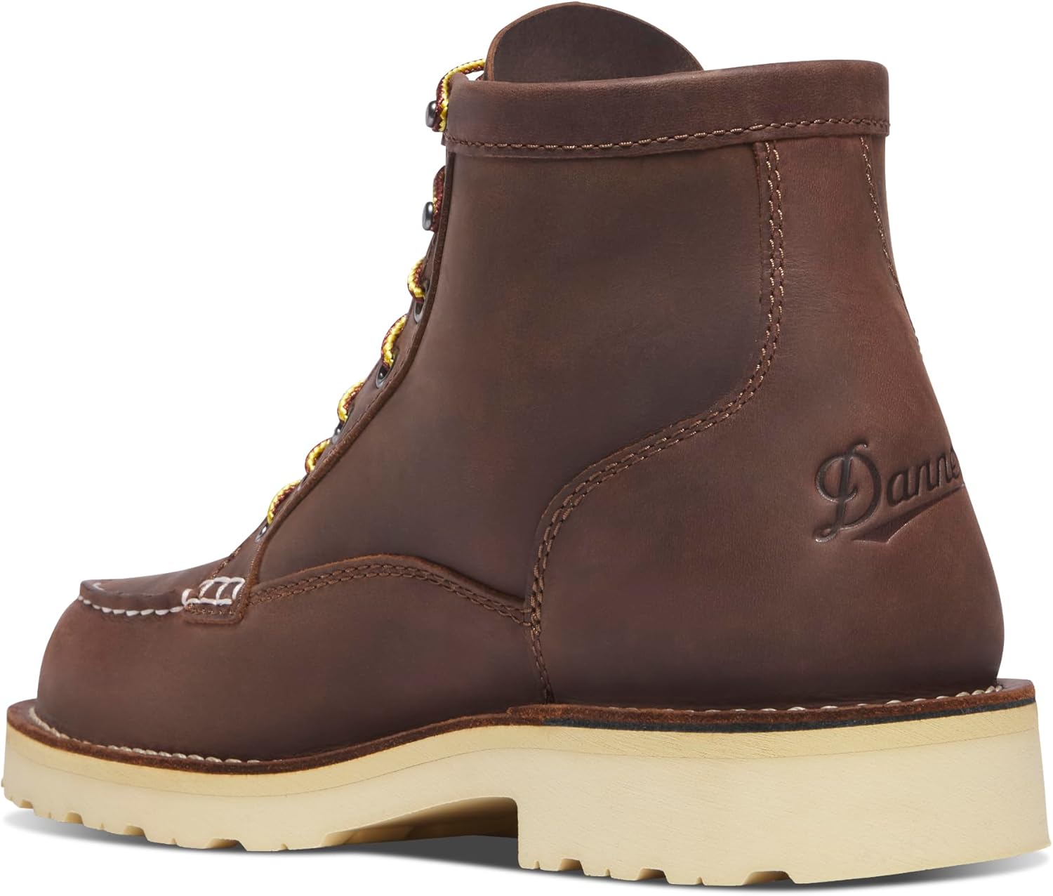 Рабочие ботинки Danner Bull Run 15 см со стальным носком для мужчин - промасленная натуральная кожа, нескользящая подошва на танкетке и стелька с трехслойной амортизацией, устойчивые к электромагнитной нагрузке, коричневый — фото 2