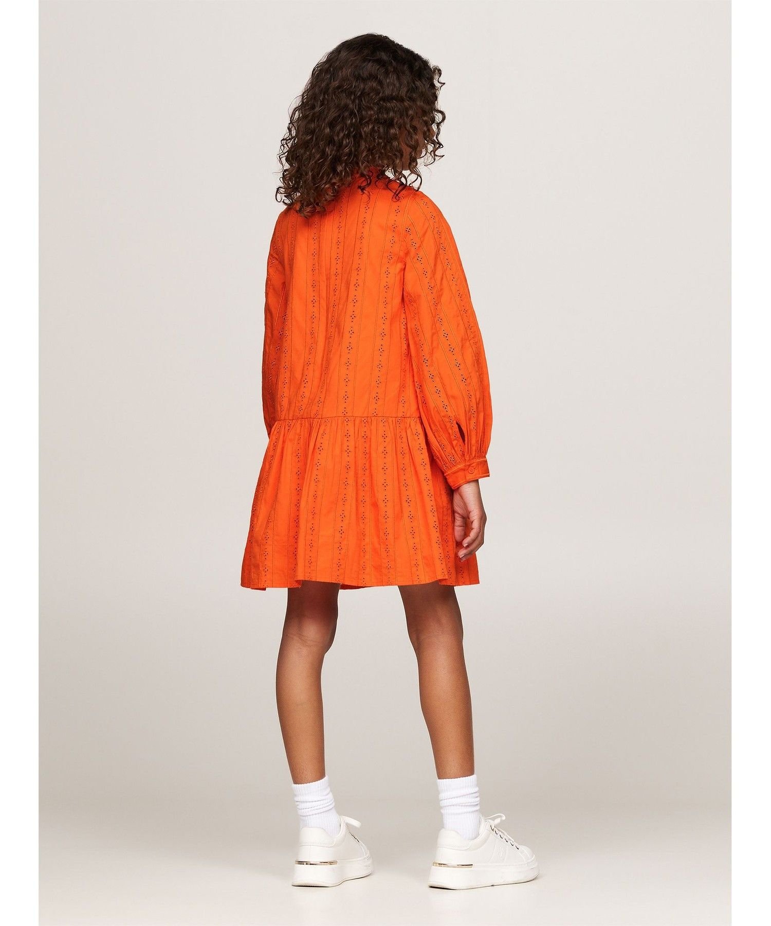 (K) Платье с вышивкой TOMMY HILFIGER Hilfiger с длинными рукавами, Orange — фото 2