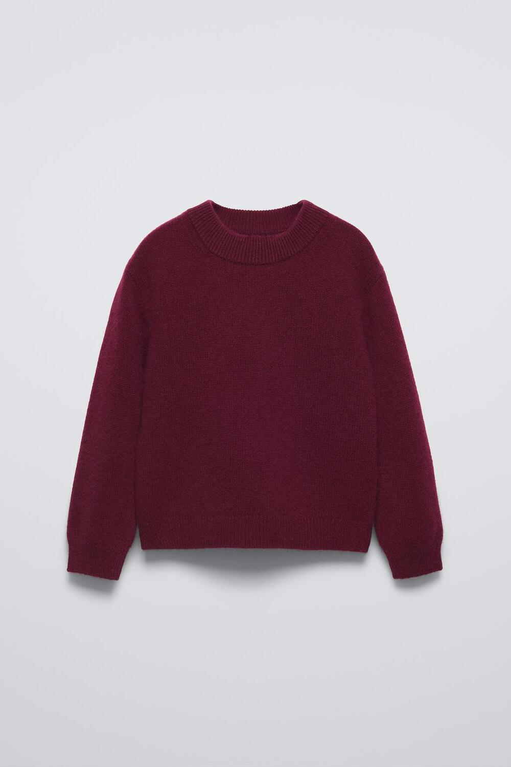 

Вязаный джемпер из 100% кашемира ZARA, бордовый