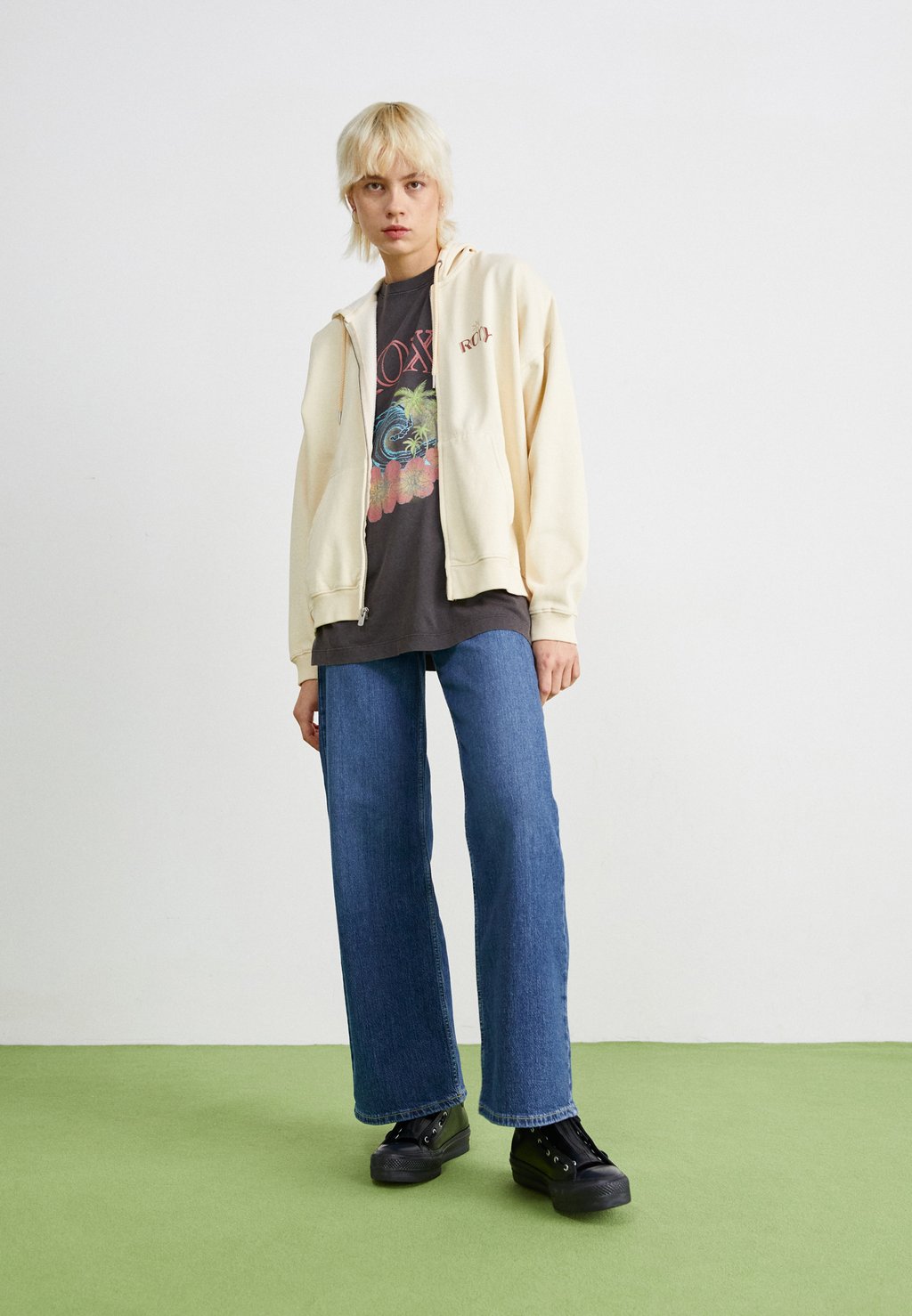 

Толстовка на молнии LINEUP OVERSIZED ZIP Roxy, белый
