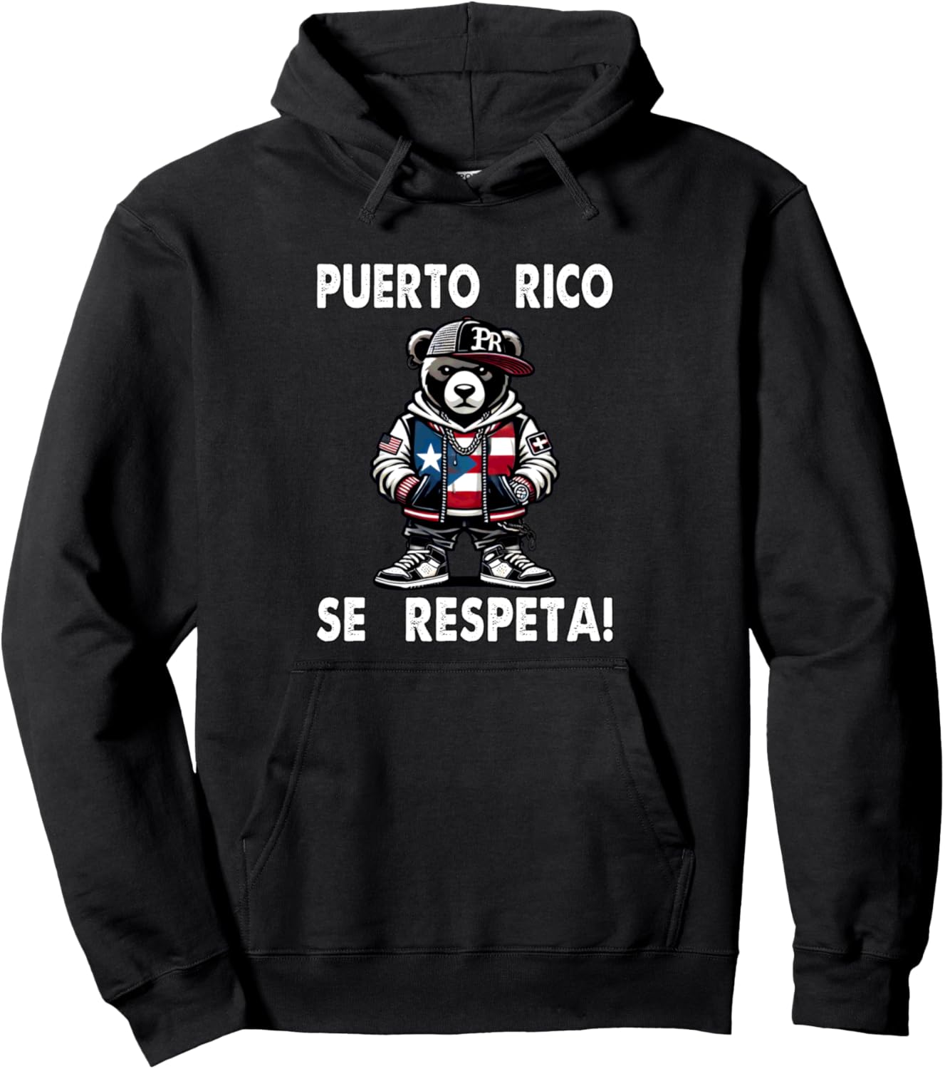 

Толстовка с флагом Puerto Rico Se Respeta Boricua Bear PR Puerto Rico Se Respeta Collection, More Here, черный