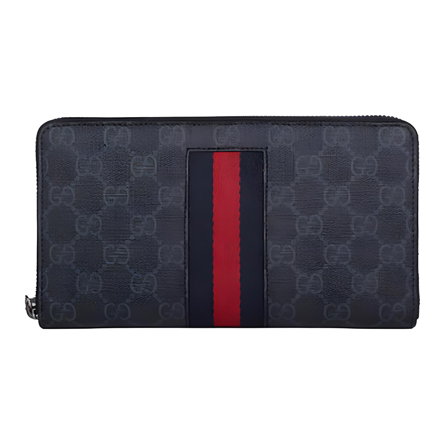 

GUCCI Кожаный кошелек-клатч мужской черно-серый