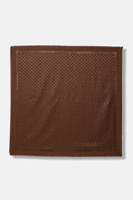 

Шелковый шарф k/monogram Karl Lagerfeld, коричневый