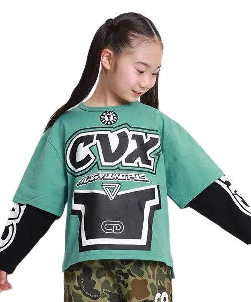 Детская футболка с длинным рукавом CONVEX U-neck синяя