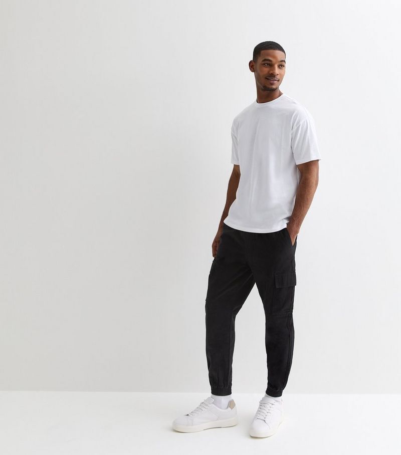 

Черные хлопковые брюки карго с манжетами New Look, черный