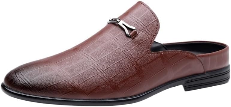 

Мужские кожаные лоферы, деловые сабо без задника, удобные, дышащие, стильные, офисные сандалии Zestrelax, коричневый