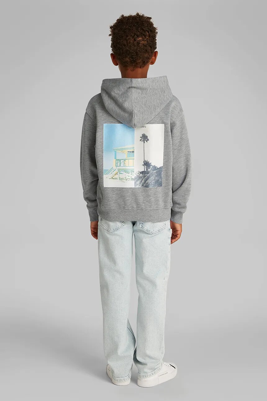 

Детская хлопковая толстовка Calvin Klein Jeans, серый
